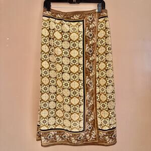 Sag Harbor Women's Brown Graphic Print Maxi Skirt - Size 12P